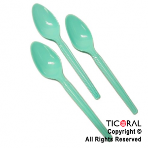 CUCHARA CLASSIC PLAST VERDE PASTEL x 20